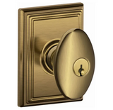 Schlage Residential F80 - Storeroom Lock - Siena Knob, C Keyway with 16211 Latch and 10063 Strike - Andover Rose