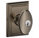 Schlage Residential F80 - Storeroom Lock - Siena Knob, C Keyway with 16211 Latch and 10063 Strike - Andover Rose