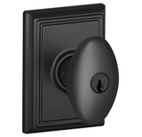 Schlage Residential F80 - Storeroom Lock - Siena Knob, C Keyway with 16211 Latch and 10063 Strike - Andover Rose