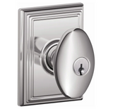Schlage Residential F80 - Storeroom Lock - Siena Knob, C Keyway with 16211 Latch and 10063 Strike - Andover Rose