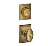 Schlage Siena Single Cylinder Keyed Entry Door Knob Set and Addison Deadbolt Combo with Addison Rose