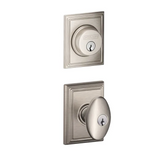 Schlage Siena Single Cylinder Keyed Entry Door Knob Set and Addison Deadbolt Combo with Addison Rose