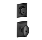 Schlage Siena Single Cylinder Keyed Entry Door Knob Set and Addison Deadbolt Combo with Addison Rose