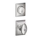 Schlage Siena Single Cylinder Keyed Entry Door Knob Set and Addison Deadbolt Combo with Addison Rose