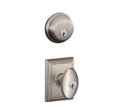 Schlage Siena Single Cylinder Keyed Entry Door Knob Set and Deadbolt Combo with Addison Rose