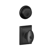 Schlage Siena Single Cylinder Keyed Entry Door Knob Set and Deadbolt Combo with Addison Rose
