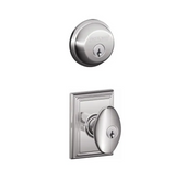 Schlage Siena Single Cylinder Keyed Entry Door Knob Set and Deadbolt Combo with Addison Rose