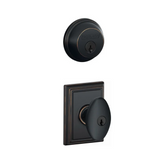 Schlage Siena Single Cylinder Keyed Entry Door Knob Set and Deadbolt Combo with Addison Rose