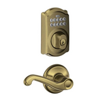 Schlage Camelot Single Cylinder Electronic Keypad Deadbolt with Passage Flair Lever