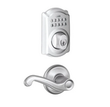 Schlage Camelot Single Cylinder Electronic Keypad Deadbolt with Passage Flair Lever