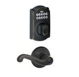 Schlage Camelot Single Cylinder Electronic Keypad Deadbolt with Passage Flair Lever