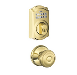 Schlage Camelot Single Cylinder Electronic Keypad Deadbolt with Passage Georgian Knob