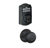 Schlage Camelot Single Cylinder Electronic Keypad Deadbolt with Passage Georgian Knob