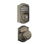 Schlage Camelot Single Cylinder Electronic Keypad Deadbolt with Passage Georgian Knob and Decorative Camelot Trim