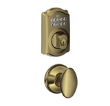 Schlage Camelot Single Cylinder Electronic Keypad Deadbolt with Passage Siena Knob