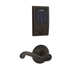 Schlage Connect Century Touchscreen Deadbolt with Built-in Alarm and Passage Flair Lever
