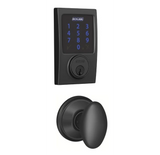 Schlage Connect Century Touchscreen Deadbolt with Built-in Alarm and Passage Siena Knob