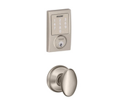 Schlage Sense Century Touchscreen Smart Deadbolt with Built-in Alarm and Passage Siena Knob