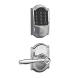 Schlage Encode WiFi Enabled Electronic Keypad Deadbolt and Birmingham Lever Set with Camelot Trim