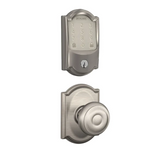 Schlage Encode WiFi Enabled Electronic Keypad Deadbolt and Georgian Knob Set with Camelot Trim