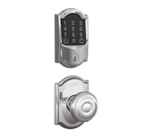 Schlage Encode WiFi Enabled Electronic Keypad Deadbolt and Georgian Knob Set with Camelot Trim