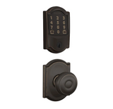 Schlage Encode WiFi Enabled Electronic Keypad Deadbolt and Georgian Knob Set with Camelot Trim