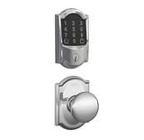 Schlage Encode WiFi Enabled Electronic Keypad Deadbolt and Plymouth Knob Set with Camelot Trim