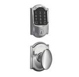 Schlage Encode WiFi Enabled Electronic Keypad Deadbolt and Siena Knob Set with Camelot Trim