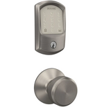 Schlage Encode Greenwich Electronic Keyless Entry Deadbolt Combo Pack with Bowery Interior Knob and Decorative Plymouth Trim