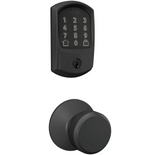 Schlage Encode Greenwich Electronic Keyless Entry Deadbolt Combo Pack with Bowery Interior Knob and Decorative Plymouth Trim