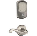 Schlage Encode Greenwich Electronic Keyless Entry Deadbolt Combo Pack with Flair Interior Lever and Decorative Georgian Trim