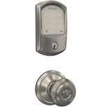 Schlage Encode Greenwich Electronic Keyless Entry Deadbolt Combo Pack with Georgian Interior Knob and Decorative Georgian Trim
