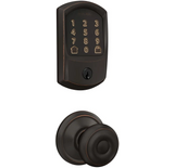 Schlage Encode Greenwich Electronic Keyless Entry Deadbolt Combo Pack with Georgian Interior Knob and Decorative Georgian Trim