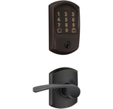 Schlage Encode Greenwich Electronic Keyless Entry Deadbolt Combo Pack with Merano Interior Lever and Decorative Greenwich Trim