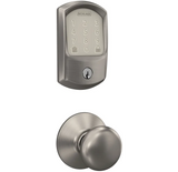 Schlage Encode Greenwich Electronic Keyless Entry Deadbolt Combo Pack with Plymouth Interior Knob and Decorative Plymouth Trim