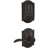 Schlage Encode Plus Camelot Electronic Keyless Entry Deadbolt Combo Pack with Accent Interior Lever and Decorative Camelot Trim