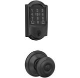 Schlage Encode Plus Camelot Electronic Keyless Entry Deadbolt Combo Pack with Georgian Interior Knob and Decorative Georgian Trim