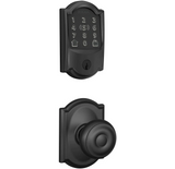 Schlage Encode Plus Camelot Electronic Keyless Entry Deadbolt Combo Pack with Georgian Interior Knob and Decorative Camelot Trim