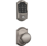 Schlage Encode Plus Camelot Electronic Keyless Entry Deadbolt Combo Pack with Plymouth Interior Knob and Decorative Camelot Trim