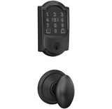 Schlage Encode Plus Camelot Electronic Keyless Entry Deadbolt Combo Pack with Siena Interior Knob and Decorative Georgian Trim