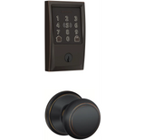Schlage Encode Plus Century Electronic Keyless Entry Deadbolt Combo Pack with Andover Interior Knob and Decorative Georgian Trim