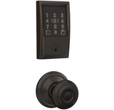 Schlage Encode Plus Century Electronic Keyless Entry Deadbolt Combo Pack with Georgian Interior Knob and Decorative Georgian Trim