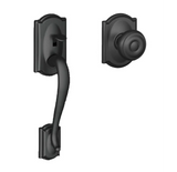 Schlage FE Series Camelot Lower Handle Set for Schlage Deadbolts with Georgian Interior Knob and Decorative Camelot Rose