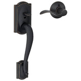 Schlage Camelot Lower Handle Set for Schlage Deadbolts with Accent Interior Lever and Decorative Camelot Rose