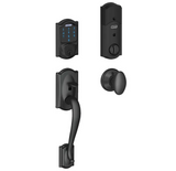 Schlage Connect Camelot Touchscreen Handleset with Interior Siena Knob and Built-In Alarm