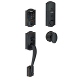 Schlage Connect Camelot Touchscreen Handleset with Interior Siena Knob and Built-In Alarm