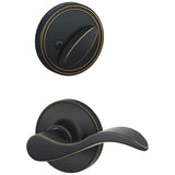 Schlage Residential JH59 - Single Cylinder Keyed Entry Interior Only Pack with Seville Lever