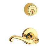 Schlage S200-Series Commercial Tubular Interconnected Double Locking Right Handed Entrance Flair Lever Set and Deadbolt with 6-Pin Cylinder