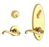 Schlage S200-Series Commercial Tubular Interconnected Classroom Lock Left Handed Flair Lever Set and Deadbolt with 6-Pin Cylinder