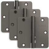 Schlage Residential Pack of Three 3.5" x 3.5" 1/4" Radius Corner Plain Bearing Mortise Hinges